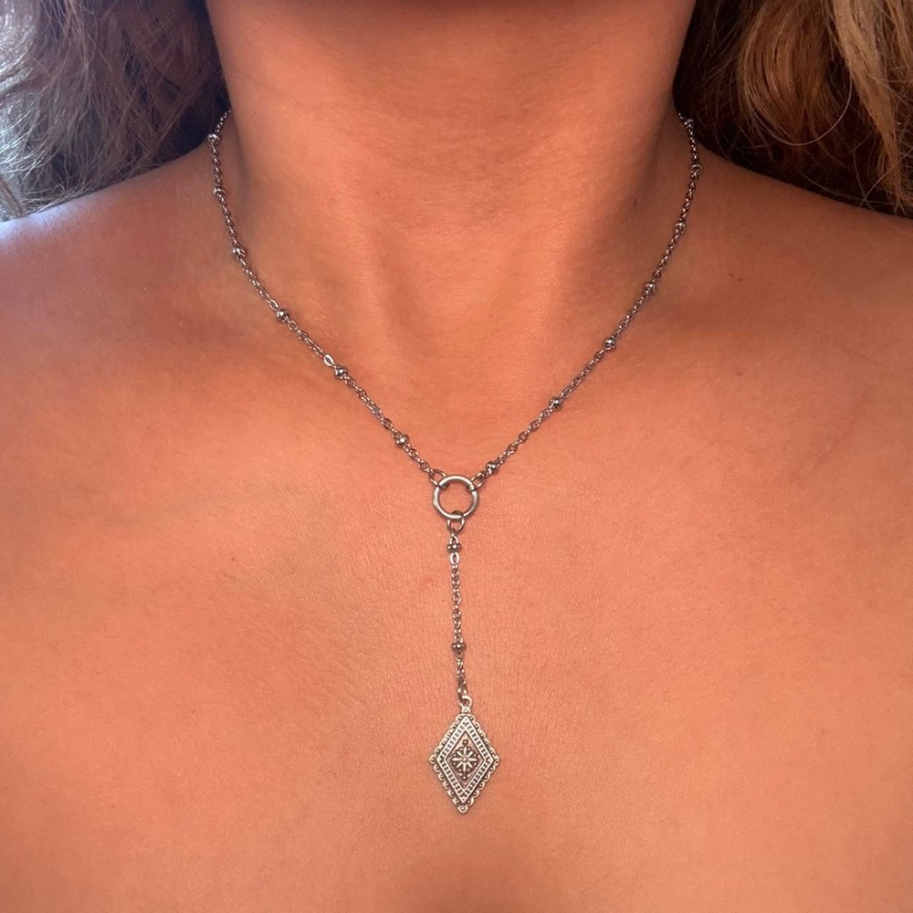 Sterling Silver Diamond Pendant Y-Necklace